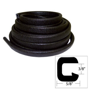 TACO Flexible Vinyl Trim - ⅜" Opening x ⅝"W x 25'L - Black product image