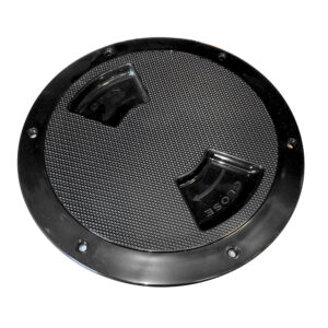 Sea-Dog Quarter-Turn Textured Deck Plate w/Internal Collar - Black - 6" product image